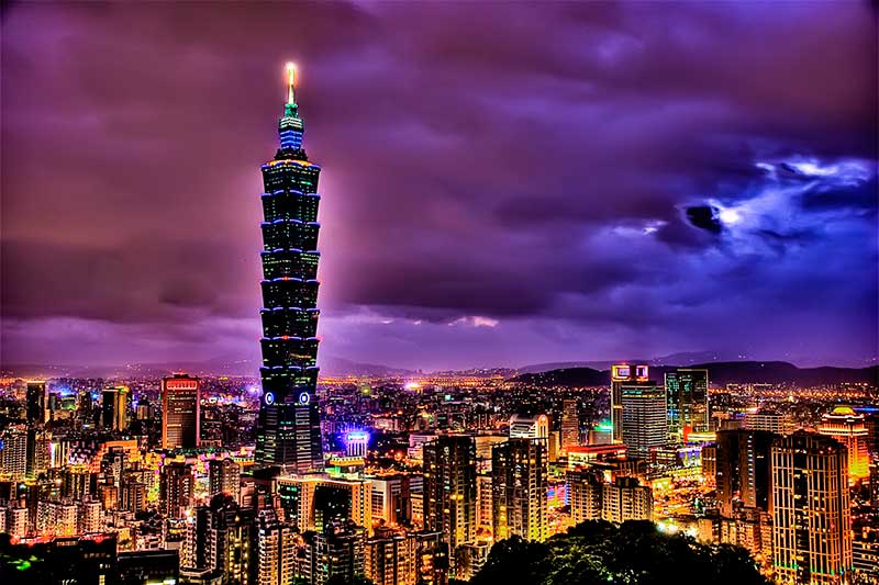 Tháp Taipei 101 khi về đêm