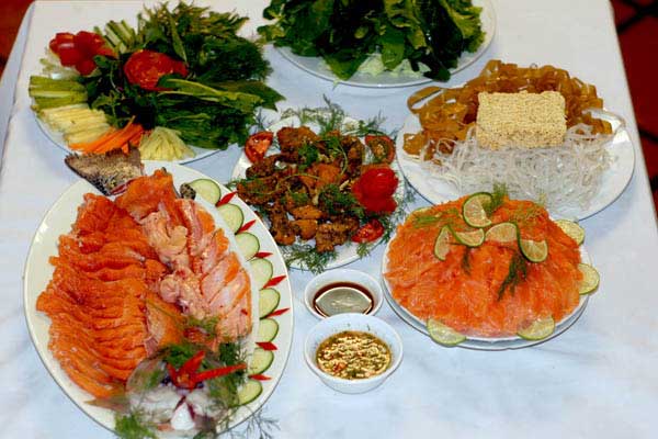 Các món ăn làm từ cá hồi Sa Pa